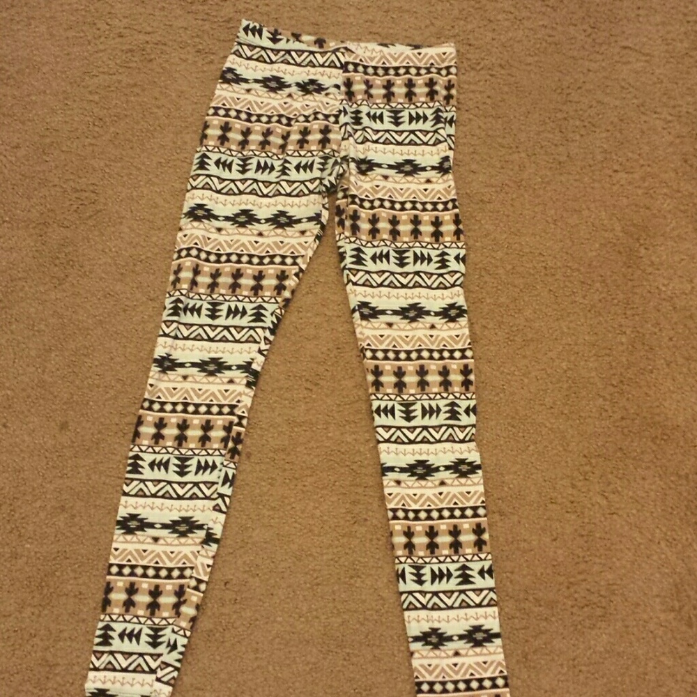 Aztec print cotton leggings